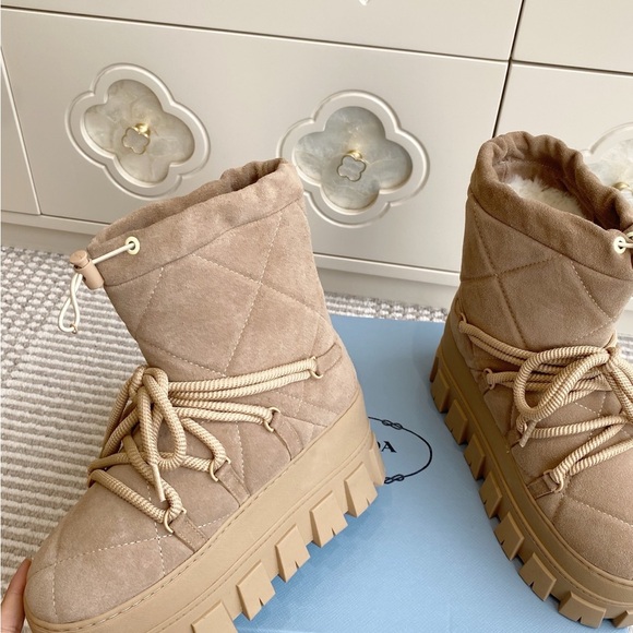 Prada Tan Winter & Rain Boots - Picture 6 of 9
